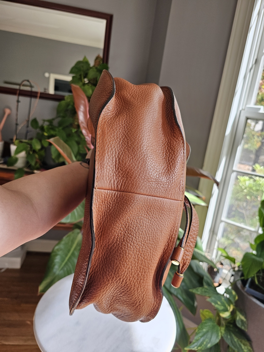 Chloé Marcie Hobo Bag in Tan pebbled calfskin - Picture 10 of 12